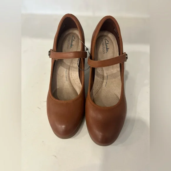 Clarks NWT Bayla Lily Mary Jane leather Pump Sz.8.5 boho comfort office classic - Picture 4 of 8